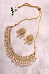 Shop_Nayaab By Aleezeh_Gold Plated Jadau Kundan Jewellery Set_at_Aza_Fashions