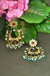 Shop_VIVINIA by Vidhi Mehra_Multi Color Kundan Stones And Navratna Chandbalis _at_Aza_Fashions