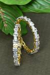 Shop_Vivinia By Vidhi Mehra_Gold Plated Imitation Diamonds Studded Zircon Bangles - Set Of 2 _at_Aza_Fashions