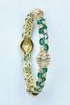 Vivinia By Vidhi Mehra_Green Stones Onyx Embellished Bangles - Set Of 2 _Online_at_Aza_Fashions