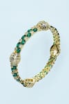 Buy_Vivinia By Vidhi Mehra_Green Stones Onyx Embellished Bangles - Set Of 2 _Online_at_Aza_Fashions