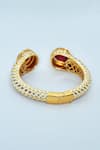 Shop_Vivinia By Vidhi Mehra_Red Ruby Stone Embellished Open Bangle _Online_at_Aza_Fashions