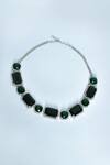 Vivinia By Vidhi Mehra_Green Diamonds, Stones Emerald Embellished Necklace Set _Online_at_Aza_Fashions