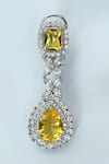 Vivinia By Vidhi Mehra_Yellow Stones Embellished Layered Necklace Set _at_Aza_Fashions