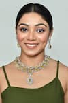 Buy_Vivinia By Vidhi Mehra_Yellow Stones Embellished Layered Necklace Set 
