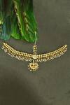 Shop_Vivinia By Vidhi Mehra_Gold Plated Kundan Embellished Mathapatti _at_Aza_Fashions
