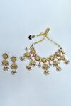 Buy_Vivinia By Vidhi Mehra_Maroon Crystals, Stones Kundan Embellished Choker Necklace Set _Online_at_Aza_Fashions