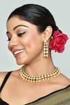 Buy_Vivinia By Vidhi Mehra_Gold Plated Diamonds, Pearls Kundan Polki And Embellished Choker Necklace Set _at_Aza_Fashions