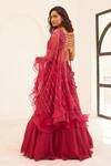 Shop_Sonal Pasrija_Purple Organza, Net Embroidery, Sequins, Pearls Lehenga Cut Dana Blouse Set _at_Aza_Fashions