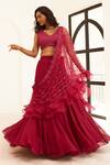 Sonal Pasrija_Purple Organza, Net Embroidery, Sequins, Pearls Lehenga Cut Dana Blouse Set _Online_at_Aza_Fashions