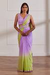Buy Sonal Pasrija Purple Georgette, Silk Pearls, Sequins, Pre-draped Ombre Saree And Blouse Set at Aza Fashions Buy_Sonal Pasrija_Purple Georgette, Silk Pearls, Sequins, Pre-draped Ombre Saree And Blouse Set _at_Aza_Fashions