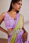 Buy Sonal Pasrija Purple Georgette, Silk Pearls, Sequins, Pre-draped Ombre Saree And Blouse Set Online at Aza Fashions Buy_Sonal Pasrija_Purple Georgette, Silk Pearls, Sequins, Pre-draped Ombre Saree And Blouse Set _Online_at_Aza_Fashions