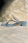 Miraki_Silver Strappy Slip On Block Heels _Online_at_Aza_Fashions