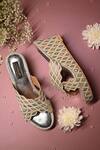 Shop_Miraki_Multi Color Thread Embroidered Wedges _at_Aza_Fashions