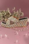 Miraki_Multi Color Thread Embroidered Wedges _Online_at_Aza_Fashions
