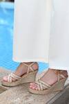 Shop Miraki Off White Braided Jute Wedges at Aza Fashions Shop_Miraki_Off White Braided Jute Wedges _at_Aza_Fashions