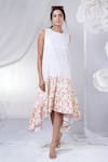 Buy_HOUSE OF TA-YA_Pink Cotton Printed Floral Round Border Dress _at_Aza_Fashions