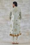 Shop_Studio Bagechaa_Ivory Silk, Cotton Sequins, Zari Embroidered Sherwani Set_at_Aza_Fashions