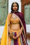 Buy_Studio Bagechaa_Multi Color Silk, Chanderi Gota Patti, Lace, Leheriya Print Lehenga Set_Online_at_Aza_Fashions