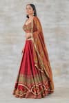 Buy_Studio Bagechaa_Red Silk, Crepe Sequins, Diamonds, Mirrors, Gulab Aari Bridal Lehenga Set _Online_at_Aza_Fashions