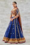 Buy_Studio Bagechaa_Blue Silk, Tissue Sequins, Applique, Metallic Aprajita Resham Lehenga Set _Online_at_Aza_Fashions