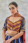 Shop_Studio Bagechaa_Blue Silk, Tissue Sequins, Applique, Metallic Aprajita Resham Lehenga Set _Online_at_Aza_Fashions
