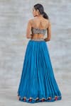 Shop_Studio Bagechaa_Blue Chanderi Silk Embroidery Gota Sweetheart Neck Chameli Lehenga Set _at_Aza_Fashions