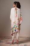 Shop_Saundh_Off White Round Neck Floral Print Kaftan Top And Dhoti Pant Set_at_Aza_Fashions