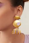 Zohra_White Bianca Abstract Pattern Earrings_Online_at_Aza_Fashions