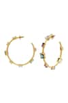 Buy_Zohra_Gold Plated Eleonora Embellished Hoops _Online_at_Aza_Fashions