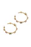 Zohra_Gold Plated Eleonora Embellished Hoops _at_Aza_Fashions