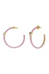 Zohra_Pink Elisa Embellished Hoops _Online_at_Aza_Fashions