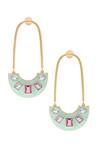 Buy_Zohra_Green Francesca Embellished Hoops _Online_at_Aza_Fashions