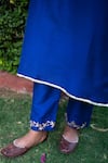 Shop_The Home Affair_Blue Cotton Silk Embellished Gota Work And Bandhej Kurta Set With Dupatta _Online_at_Aza_Fashions