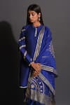 The Home Affair_Blue Kurta Cotton Silk Embellished Gota Embroidered Set With Chanderi Dupatta _Online_at_Aza_Fashions