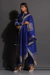 Buy_The Home Affair_Blue Kurta Cotton Silk Embellished Gota Embroidered Set With Chanderi Dupatta _Online_at_Aza_Fashions