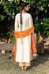 Shop_The Home Affair_Ivory Cotton Silk Embellished Gota Work And Godet Panelled Anarkali Palazzo Set _at_Aza_Fashions