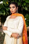 Buy_The Home Affair_Ivory Cotton Silk Embellished Gota Work And Godet Panelled Anarkali Palazzo Set _Online_at_Aza_Fashions