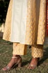 Shop_The Home Affair_Ivory Cotton Silk Embellished Gota Work And Godet Panelled Anarkali Palazzo Set _Online_at_Aza_Fashions