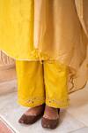 Buy The Home Affair Yellow Cotton, Silk, Chanderi Gota Patti, Embroidery, Yoke Kurta Pant Set Online at Aza Fashions Buy_The Home Affair_Yellow Cotton, Silk, Chanderi Gota Patti, Embroidery, Yoke Kurta Pant Set _Online_at_Aza_Fashions