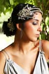 Born Flash_Silver Embellished Gardenia Jewel Hairband _Online_at_Aza_Fashions