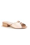 Shop_OCEEDEE_Ivory Matte Misha Cut Out Strap Sliders _at_Aza_Fashions