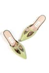 Shop_OCEEDEE_Green Matte Leather Cut Out Strap Mules _Online_at_Aza_Fashions