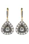 Shop_The Alchemy Studio_Silver Plated Embellished Felicity Trillion Uncut Diamond Earrings _at_Aza_Fashions