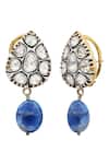 The Alchemy Studio_Silver Plated Embellished Vintage Paradise Tanzanite Drop Uncut Diamond Earrings_Online_at_Aza_Fashions