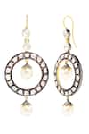 The Alchemy Studio_Silver Plated Embellished Vintage Uncut Diamond Round Earrings_Online_at_Aza_Fashions