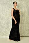 Buy_Nazaakat by Samara Singh_Black Faux Georgette Embroidered Sequin Saree With Running Blouse_Online_at_Aza_Fashions