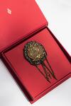 Buy S&N By Shantnu Nikhil Black Metallic Thread, Chains Crest Carved Work Brooch at Aza Fashions Buy_S&N By Shantnu Nikhil_Black Metallic Thread, Chains Crest Carved Work Brooch_at_Aza_Fashions