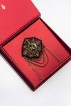 Shop S&N By Shantnu Nikhil Black Beads, Cut Work Carved Crest Brooch at Aza Fashions Shop_S&N By Shantnu Nikhil_Black Beads, Cut Work Carved Crest Brooch_at_Aza_Fashions
