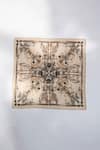 Buy_S&N by Shantnu Nikhil_Ivory Vintage Print Twill Silk Pocket Square _at_Aza_Fashions